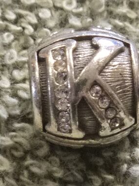 Brighton Silver Tone 'K' Initial Crystal Accent Bracelet Charm